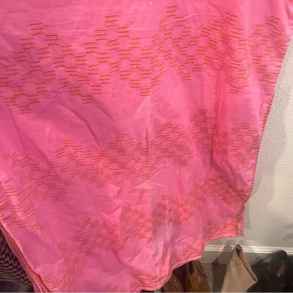 Marea by Liz Joy Nosara Caftan Size medium pink  orange embroidery maxi dress - Picture 3 of 16